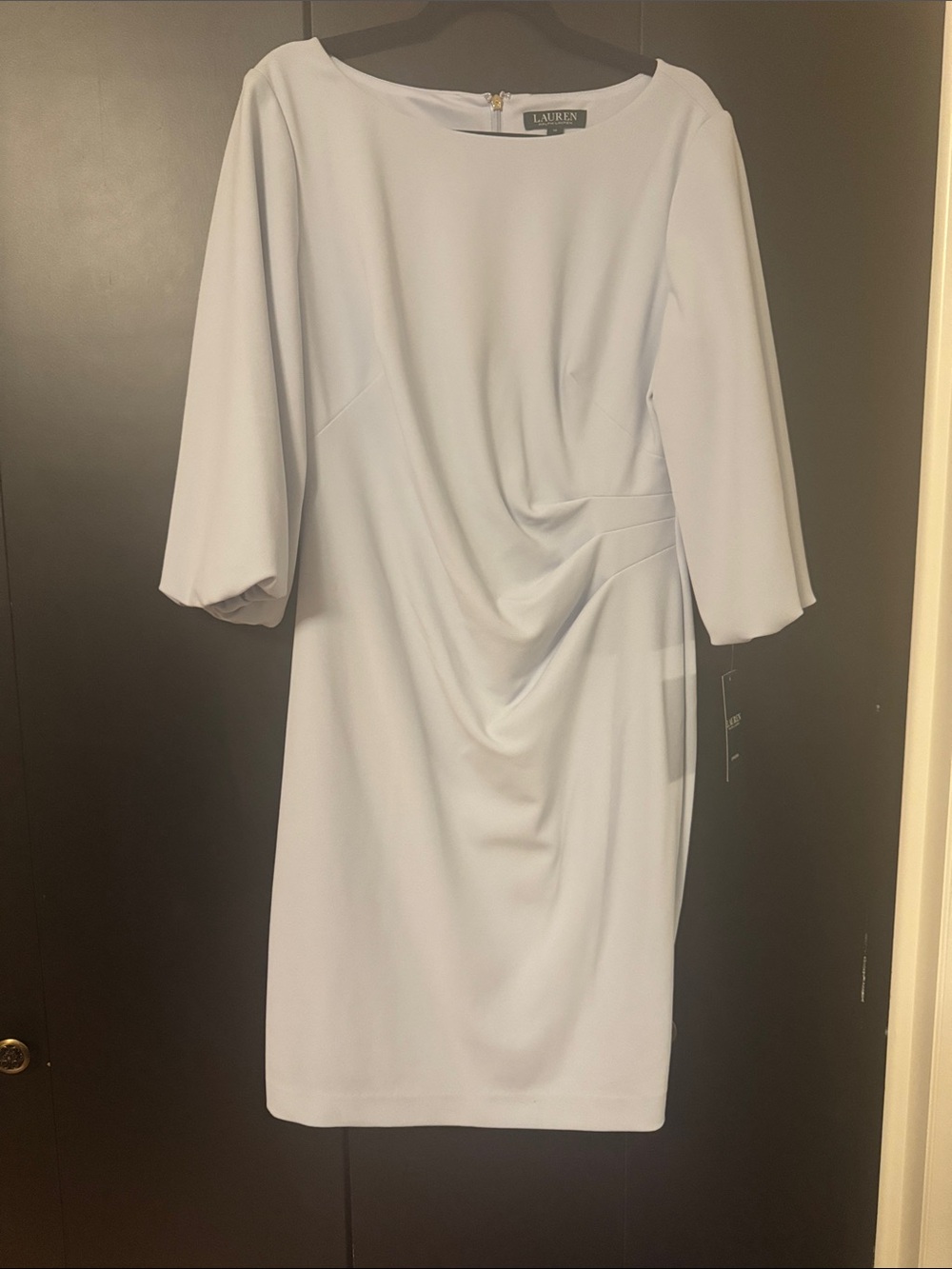 Lauren Ralph Lauren Light Blue Long Sleeve Sheath Dress